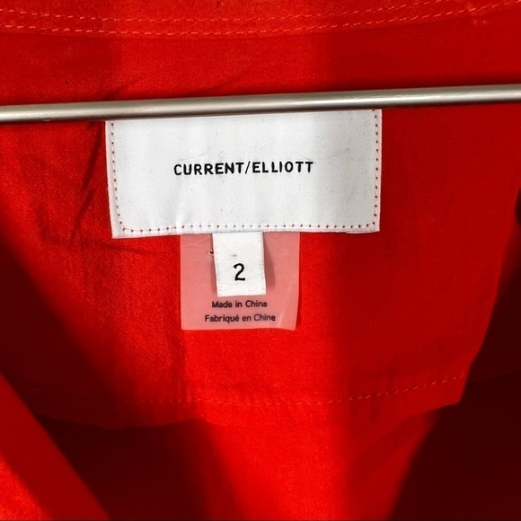 Current Elliot The Asley Button Up Ruffle Shirt Front Knot Size Medium Cotton - Picture 8 of 12